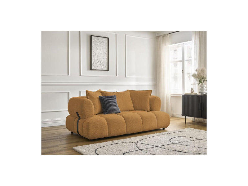Canapé Droit Fixe 2 Places - Alya - Tissu Bouclette