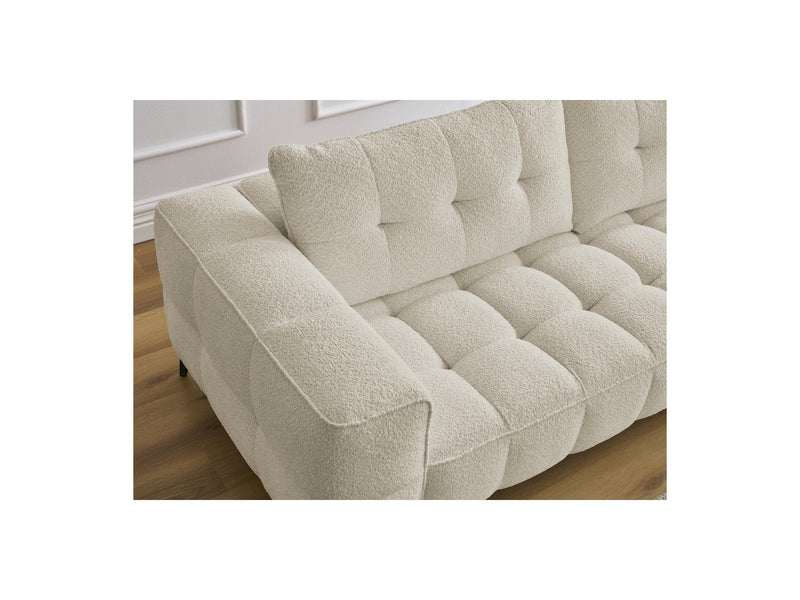 Canapé Droit Fixe 3 Places - Anis - Tissu Bouclette