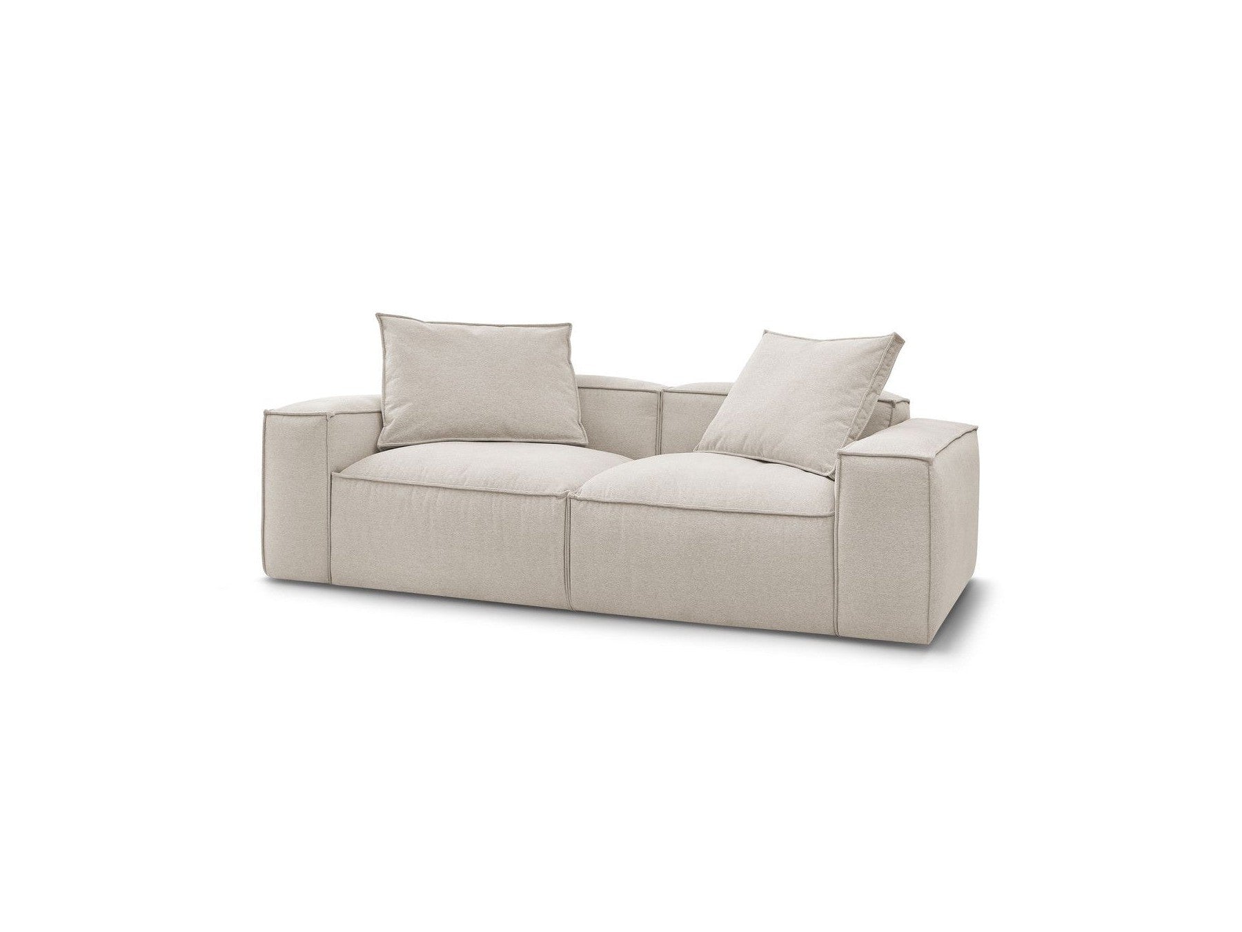 Fixed Straight 3-Seater Boheme Sofa in Flecked Fabric