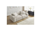 Fixed Straight 3-Seater Boheme Sofa in Flecked Fabric