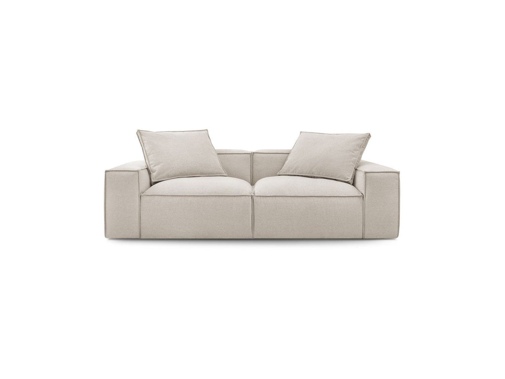 Fixed Straight 3-Seater Boheme Sofa in Flecked Fabric