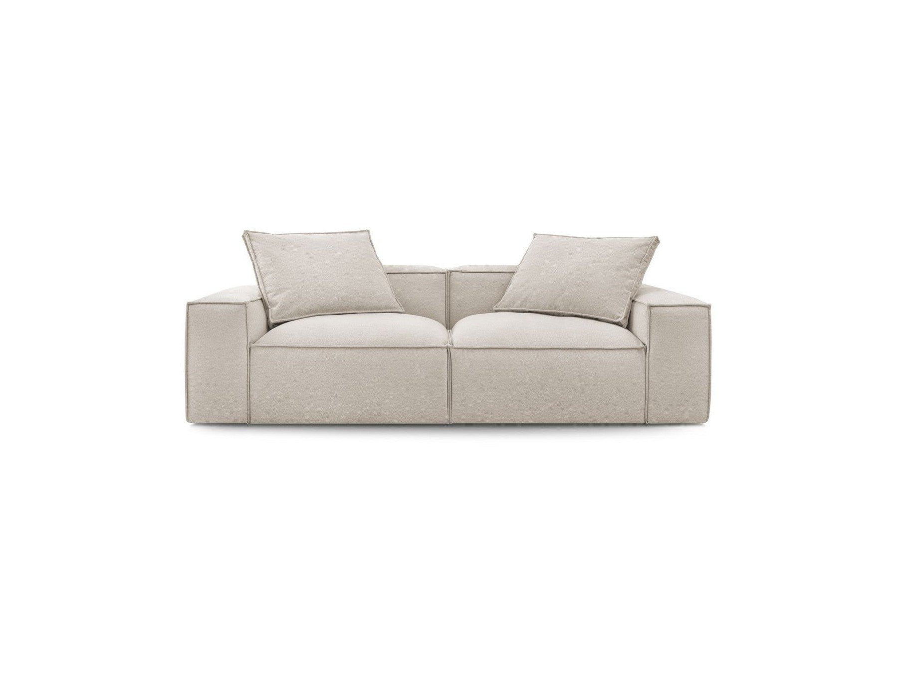 Fixed Straight 3-Seater Boheme Sofa in Flecked Fabric