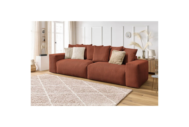 Ultra-soft 4-seater Straight Fixed Sofa - Voltaire - Corduroy