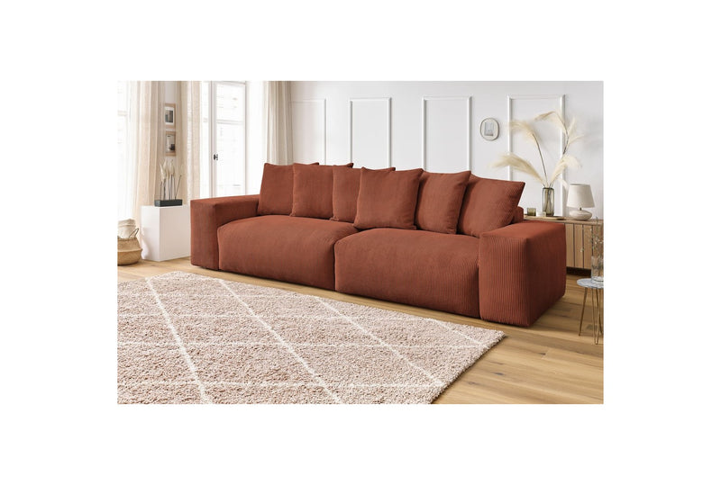 Ultra-soft 4-seater Straight Fixed Sofa - Voltaire - Corduroy