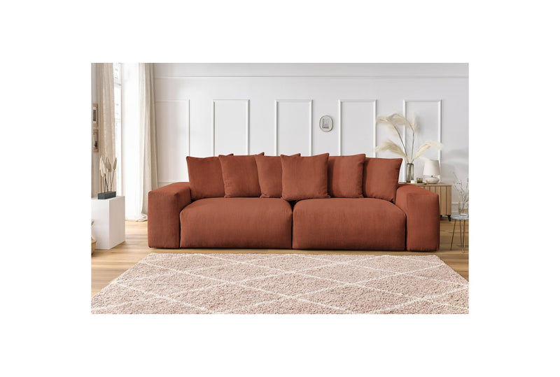 Ultra-soft 4-seater Straight Fixed Sofa - Voltaire - Corduroy