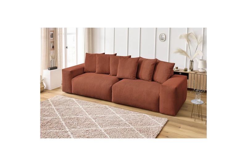 Ultra-soft 4-seater Straight Fixed Sofa - Voltaire - Corduroy