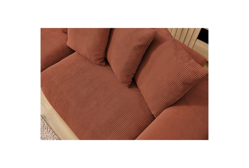 Ultra-soft 4-seater Straight Fixed Sofa - Voltaire - Corduroy