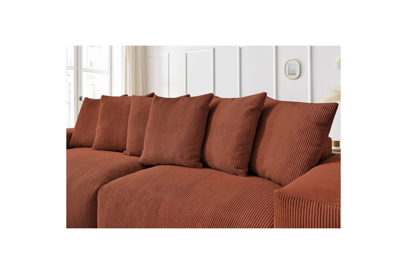 Ultra-soft 4-seater Straight Fixed Sofa - Voltaire - Corduroy