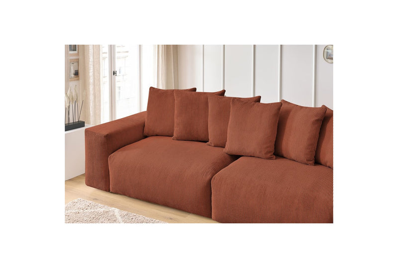 Ultra-soft 4-seater Straight Fixed Sofa - Voltaire - Corduroy