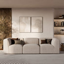 Canapé modulable Hestia en tissu beige 3 places
