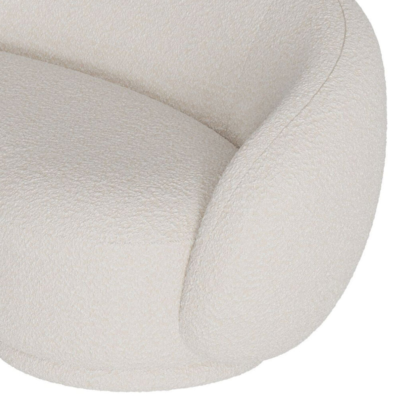 Canapé Nova 3 places en tissu bouclé blanc