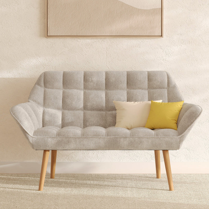 Canapé Simba 2 places en tissu gris clair