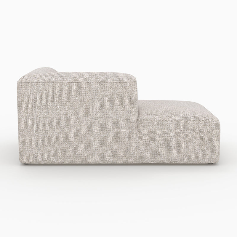 Canapé d'angle gauche modulable Hestia, tissu beige 4 places, 2 poufs