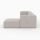 Canapé modulable Hestia en tissu beige 3 places avec pouf