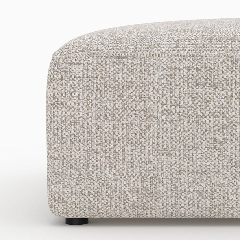 Canapé modulable Hestia en tissu beige 3 places avec pouf