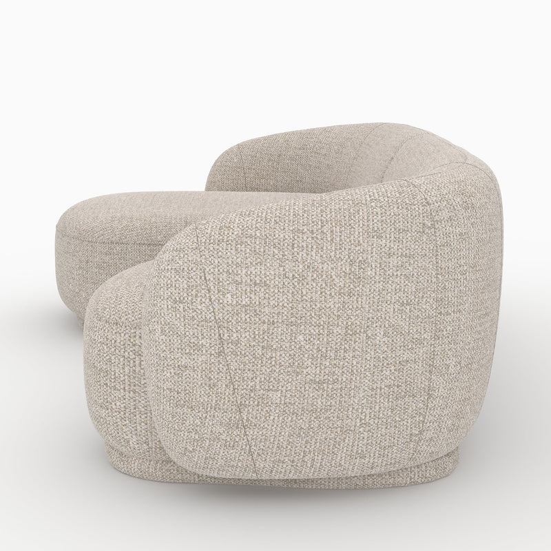 Canapé d'angle modulable Nova 4 places en tissu beige chiné