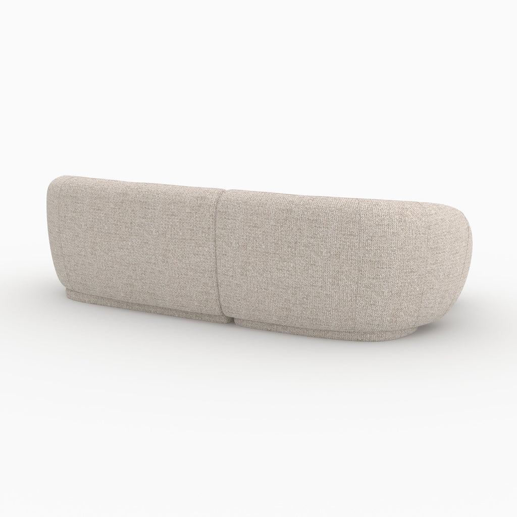 Nova - Canapé D'Angle Modulable 4 Places En Tissu Beige Chiné