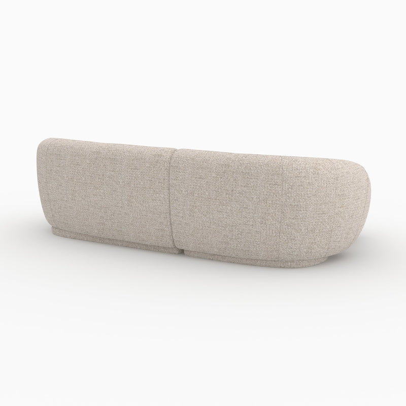 Canapé d'angle modulable Nova 4 places en tissu beige chiné