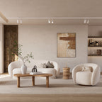 Nova - 3-Seater Sofa in White Bouclé Fabric