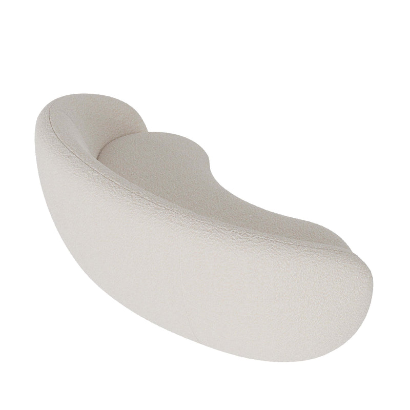 Canapé Nova 3 places en tissu bouclé blanc