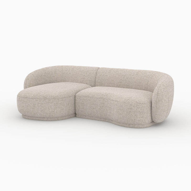 Canapé d'angle modulable Nova 4 places en tissu beige chiné