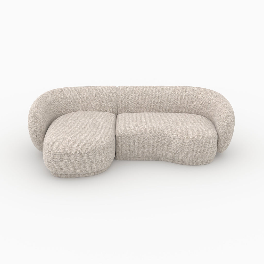 Nova - Canapé D'Angle Modulable 4 Places En Tissu Beige Chiné