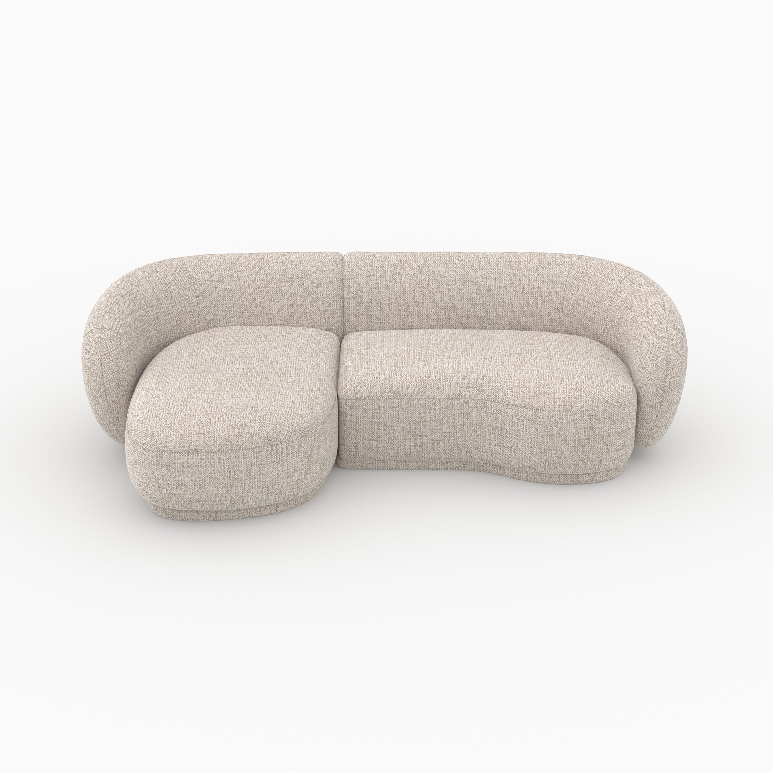 Nova - Canapé D'Angle Modulable 4 Places En Tissu Beige Chiné