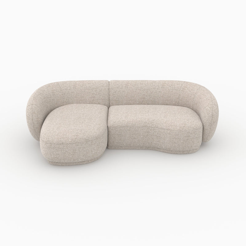 Canapé d'angle modulable Nova 4 places en tissu beige chiné