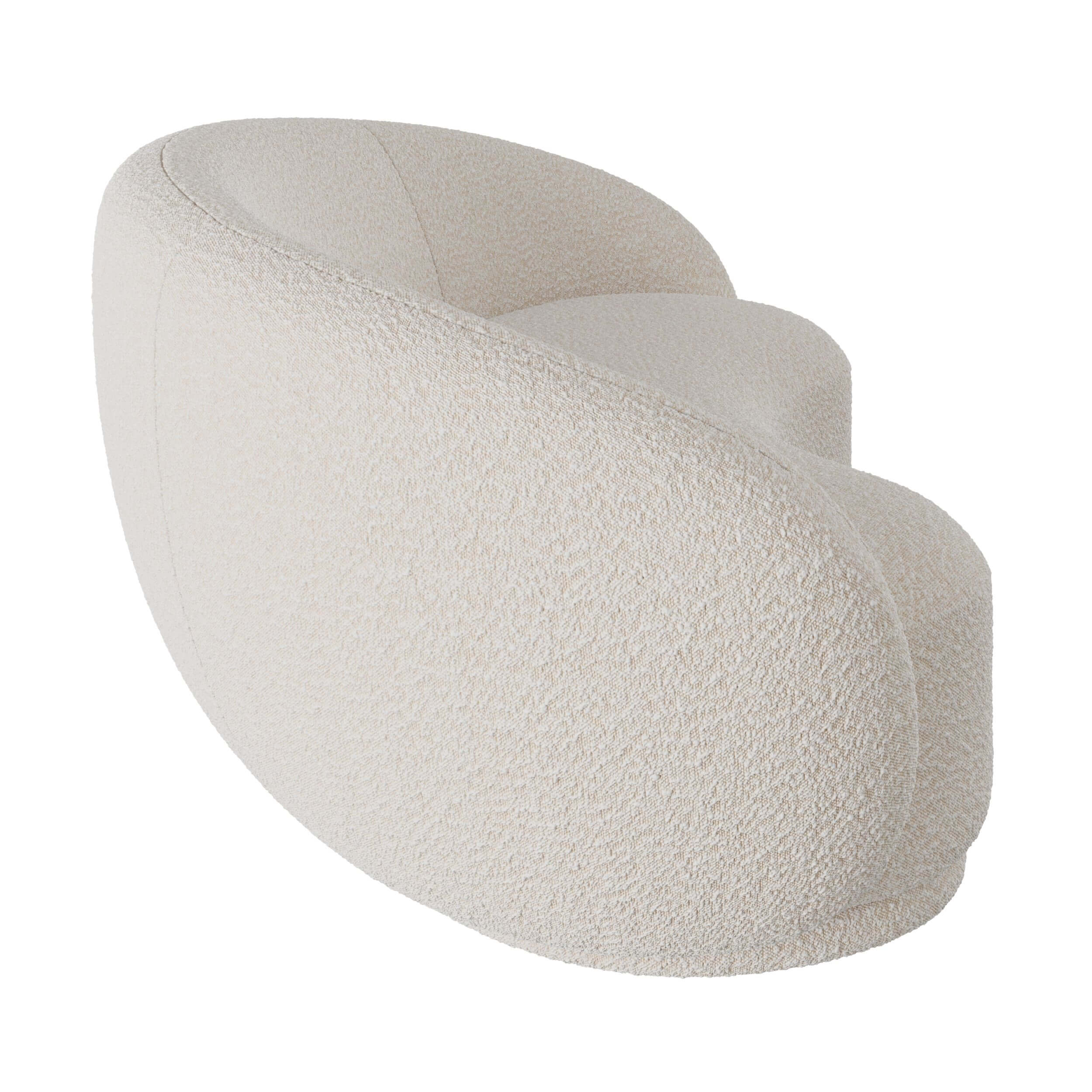 Nova - 3-Seater Sofa in White Bouclé Fabric