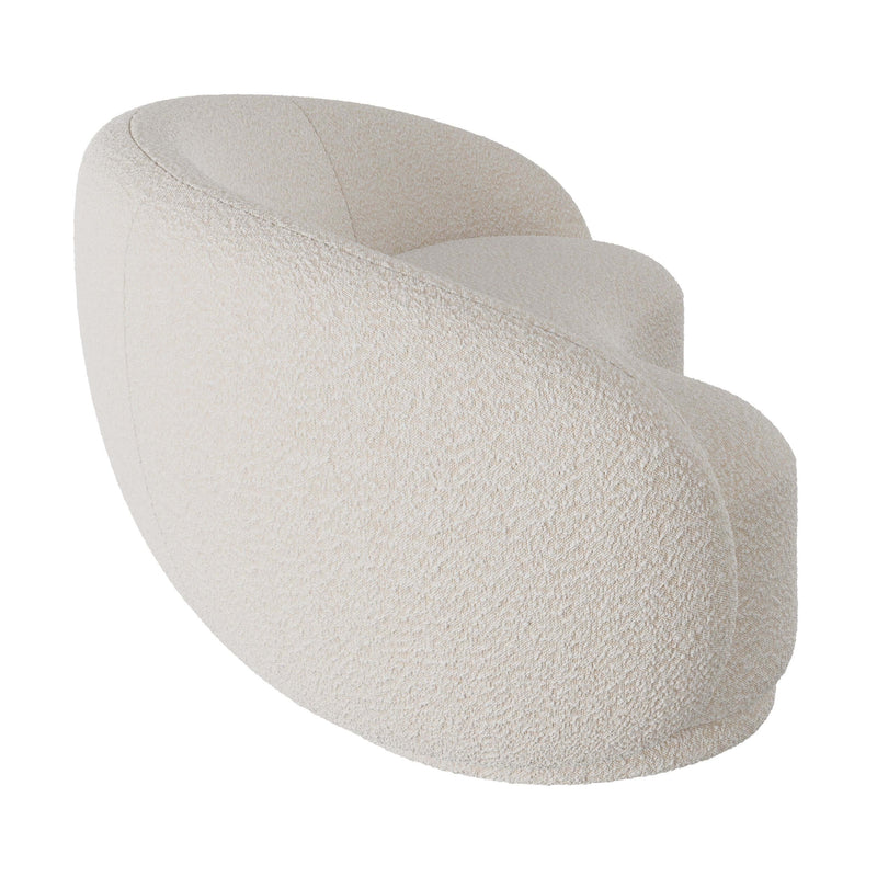 Canapé Nova 3 places en tissu bouclé blanc
