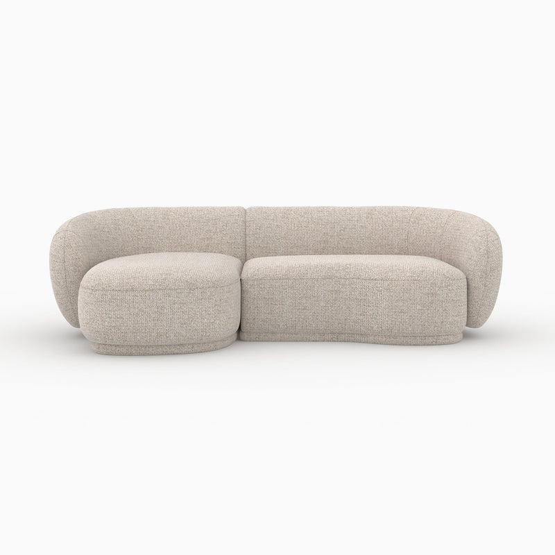 Canapé d'angle modulable Nova 4 places en tissu beige chiné