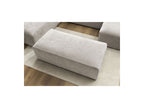 Fixed Panoramic Sofa - Megeve - With Pouffe - Textured Fabric - Right-Hand Corner