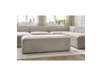 Fixed Panoramic Sofa - Megeve - With Pouffe - Textured Fabric - Left Corner