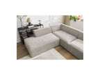Fixed Panoramic Sofa - Megeve - With Pouffe - Textured Fabric - Right-Hand Corner