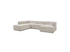 Fixed Panoramic Sofa - Megeve - Mottled Fabric - Right-Hand Corner