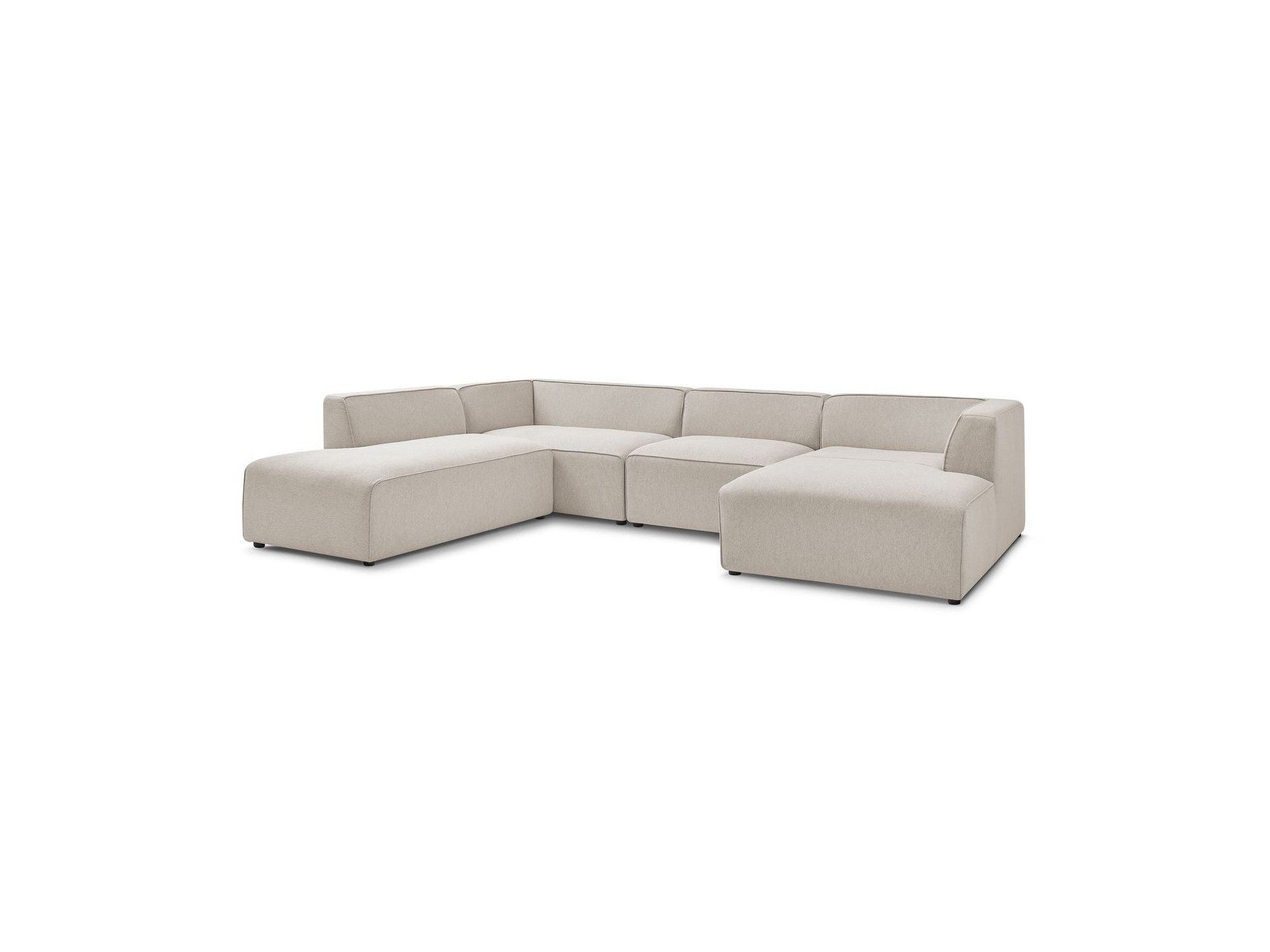 Fixed Panoramic Sofa - Megeve - Mottled Fabric - Right-Hand Corner