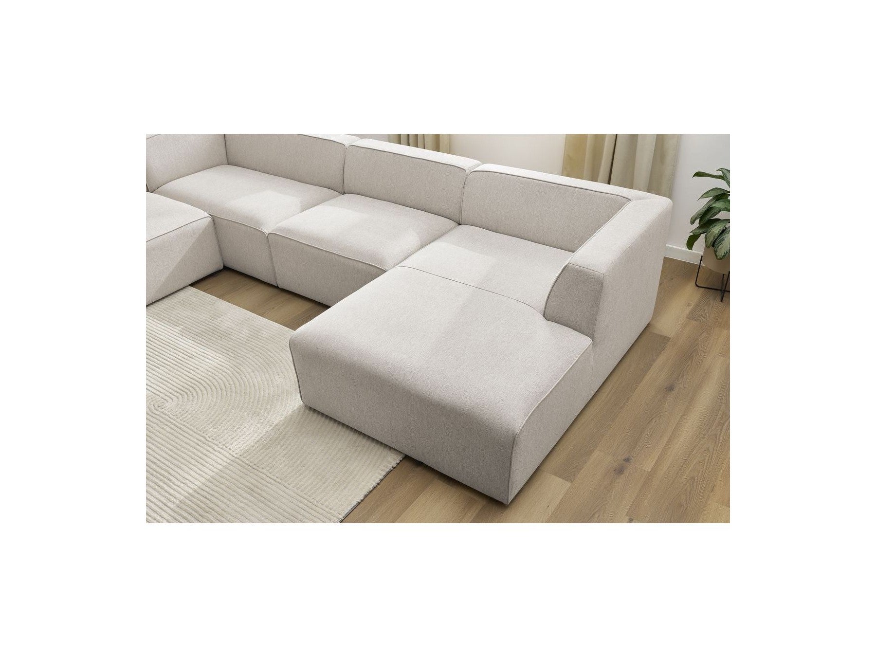 Fixed Panoramic Sofa - Megeve - Mottled Fabric - Right-Hand Corner