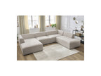 Fixed Panoramic Sofa - Megeve - Mottled Fabric - Left Corner