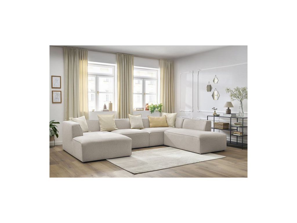 Fixed Panoramic Sofa - Megeve - Mottled Fabric - Left Corner