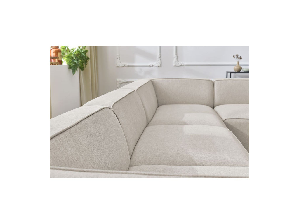 Fixed Panoramic Sofa - Megeve - Mottled Fabric - Left Corner
