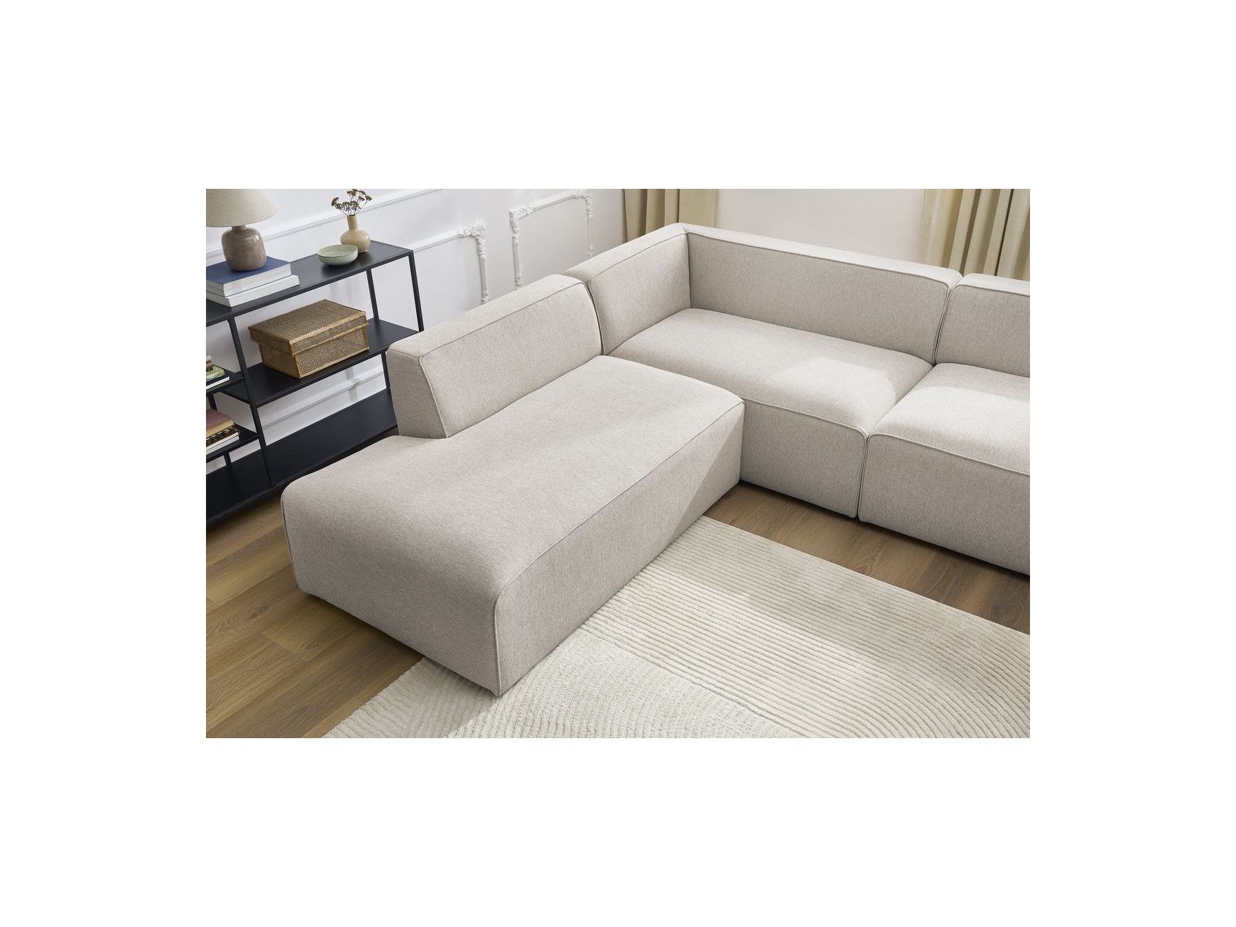 Fixed Panoramic Sofa - Megeve - Mottled Fabric - Right-Hand Corner