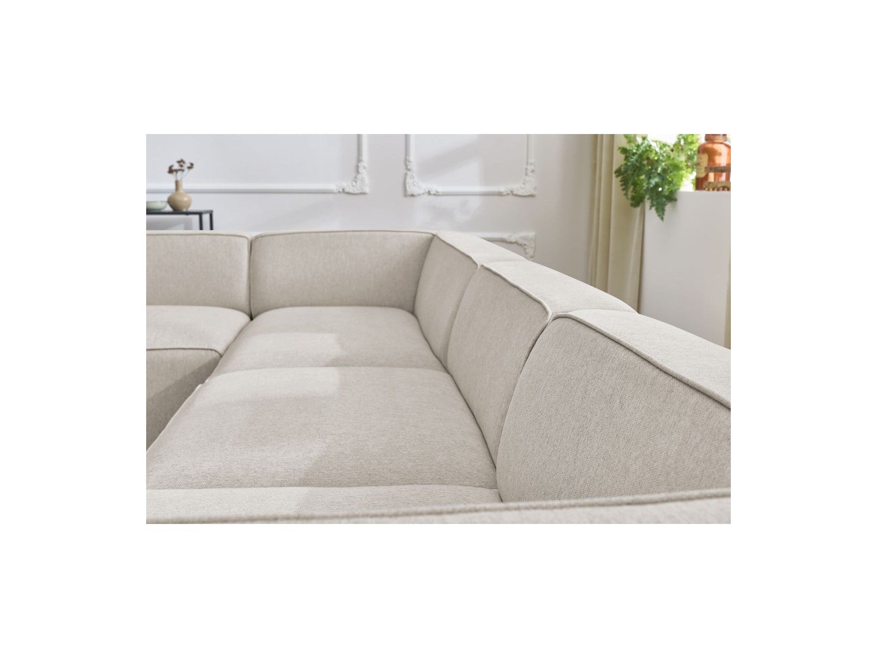 Fixed Panoramic Sofa - Megeve - Mottled Fabric - Right-Hand Corner