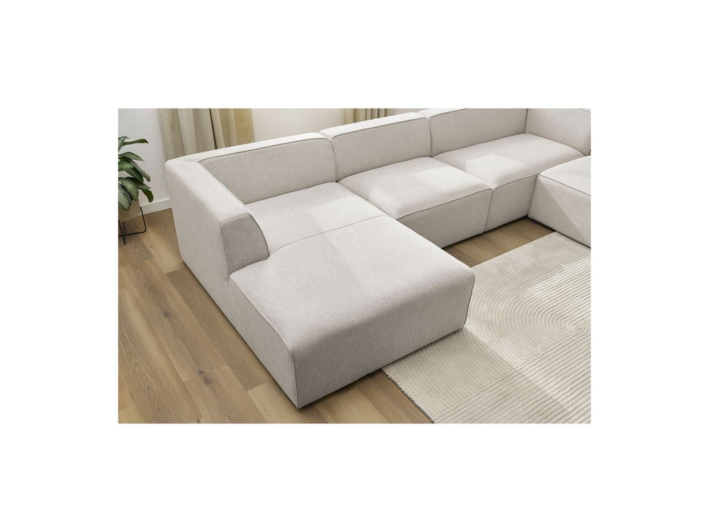 Fixed Panoramic Sofa - Megeve - Mottled Fabric - Left Corner