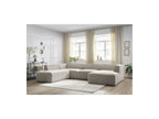 Fixed Panoramic Sofa - Megeve - Textured Fabric - Right-Hand Corner