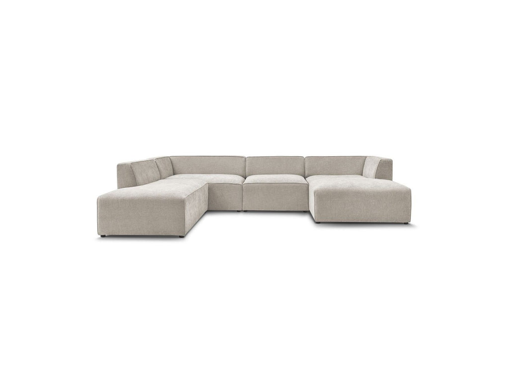 Fixed Panoramic Sofa - Megeve - Textured Fabric - Right-Hand Corner