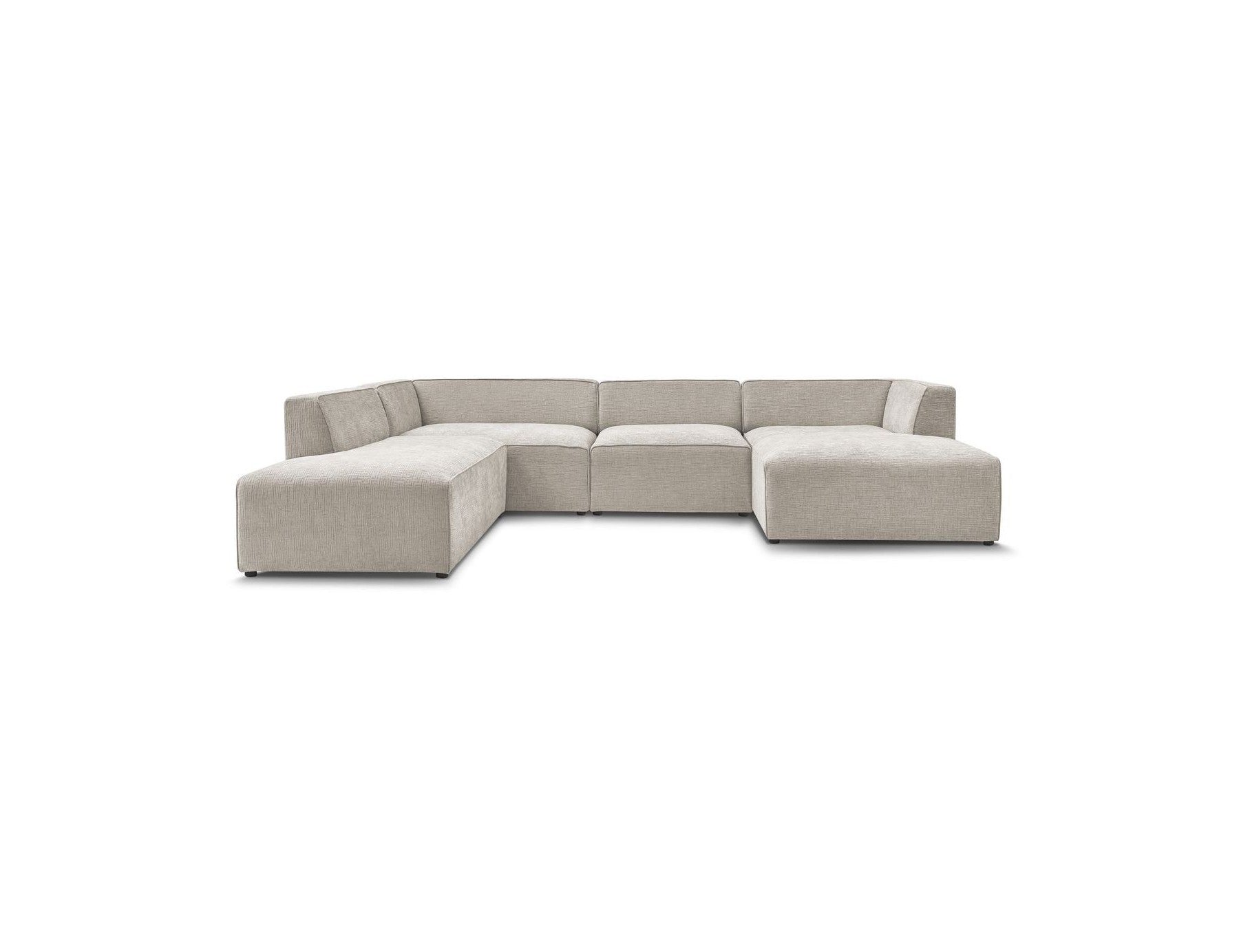 Fixed Panoramic Sofa - Megeve - Textured Fabric - Right-Hand Corner