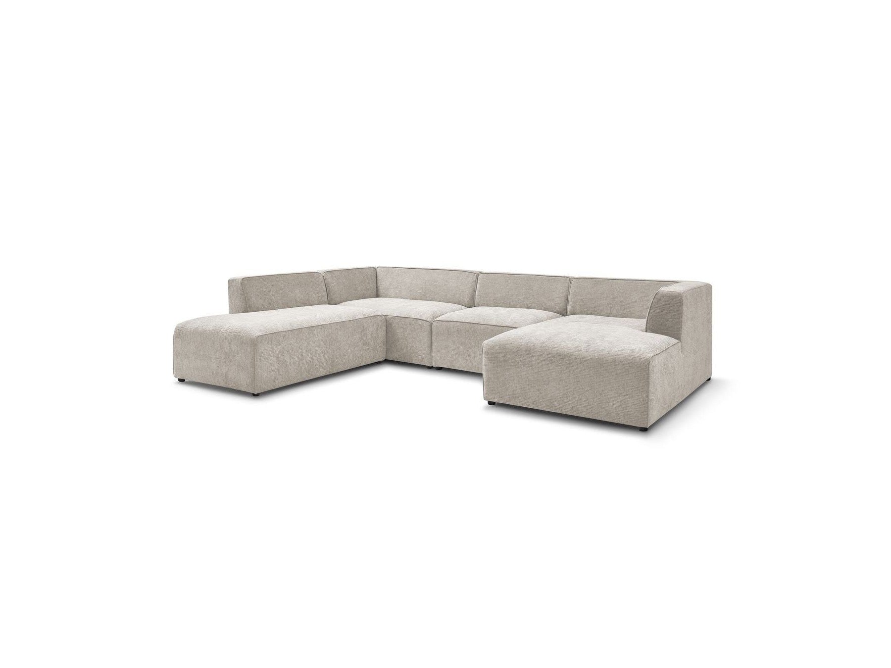 Fixed Panoramic Sofa - Megeve - Textured Fabric - Right-Hand Corner