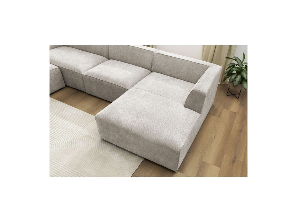 Fixed Panoramic Sofa - Megeve - Textured Fabric - Right-Hand Corner