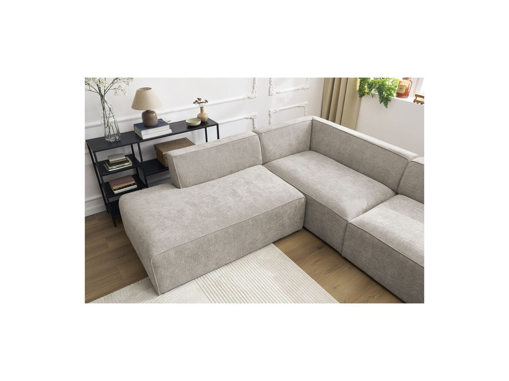 Fixed Panoramic Sofa - Megeve - Textured Fabric - Right-Hand Corner