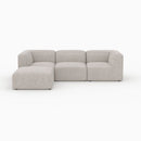 Canapé modulable Hestia en tissu beige 3 places avec pouf